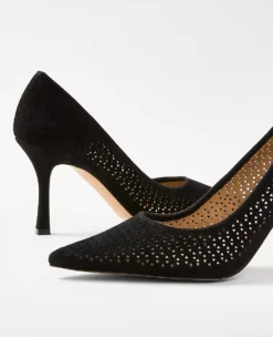 Mila Perforated Suede Pumps -Anntaylor Shop 608134 2222 ALT1