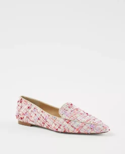 Multicolored Tweed Nip Toe Flats