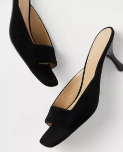 Suede Square Toe Sandals -Anntaylor Shop 608146 2222 ALT1