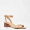 Leather Mid Block Heel Sandals -Anntaylor Shop 608156 3196