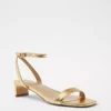 Metallic Leather Blade Heel Ankle Strap Sandals -Anntaylor Shop 608159 3019
