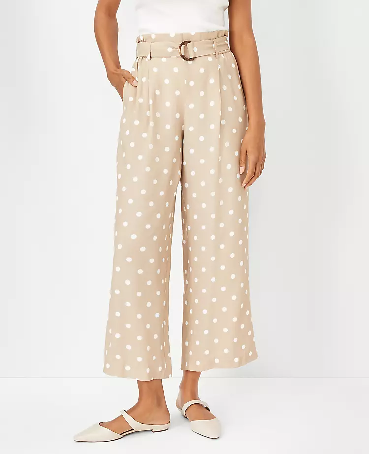 The Belted Easy Wide Leg Crop Pant In Polka Dot 3 The Belted Easy Wide Leg Crop Pant In Polka Dot