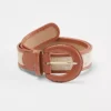 Leather Trim Round Buckle Belt -Anntaylor Shop 608198 7006
