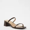Embossed Leather Two Strap Block Heel Sandals 2 Embossed Leather Two Strap Block Heel Sandals -Anntaylor Shop 608270 7371