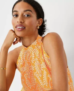 Eyelet Linen Blend Halter Top -Anntaylor Shop 608372 6943 ALT2