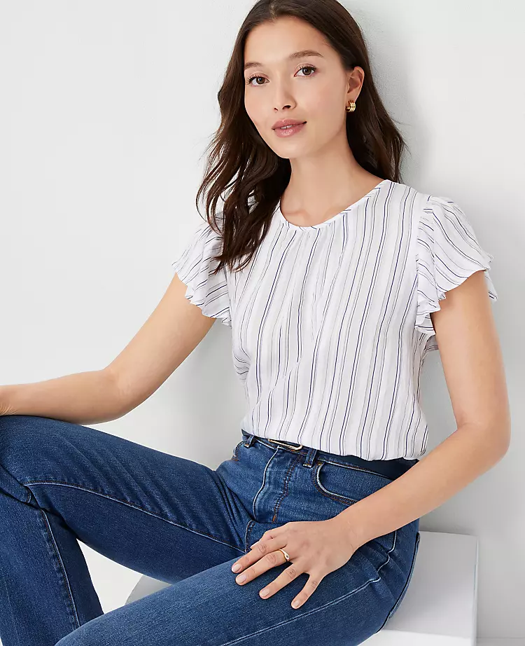 Striped Ruffle Sleeve Top 3 Striped Ruffle Sleeve Top