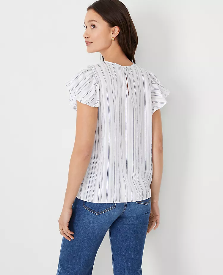 Striped Ruffle Sleeve Top 4 Striped Ruffle Sleeve Top - Image 2
