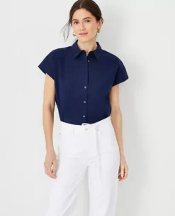 Drop Shoulder Blouse -Anntaylor Shop 608472 8818 ALT2