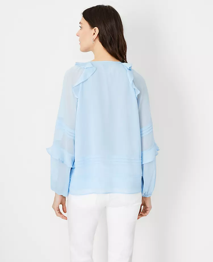 Pintucked Ruffle Sleeve Top 4 Pintucked Ruffle Sleeve Top - Image 2
