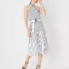 Striped Crossover Halter Sweater Dress -Anntaylor Shop 608589 2222