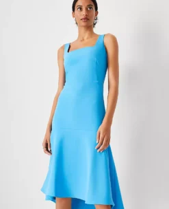 Square Neck Hi-Lo Flare Dress -Anntaylor Shop 608605 2643 ALT2
