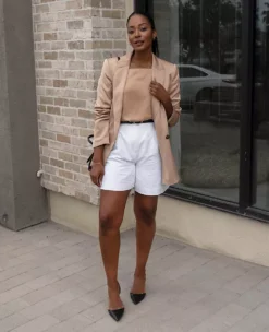 The Belted Short In Linen Blend -Anntaylor Shop 608631 9000 MKTG4