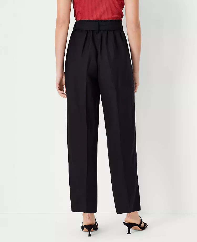 The Tie Waist Straight Ankle Pant In Linen Blend 4 The Tie Waist Straight Ankle Pant In Linen Blend - Image 2
