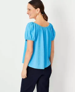 Gathered Scoop Neck Top -Anntaylor Shop 608783 7879 ALT1