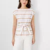 Embroidered Tie Waist Top -Anntaylor Shop 608786 9000