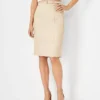 The Belted Seamed Pencil Skirt In Herringbone Linen Blend -Anntaylor Shop 608804 7879