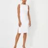 The Belted Boatneck Sheath Dress In Herringbone Linen Blend 2 The Belted Boatneck Sheath Dress In Herringbone Linen Blend -Anntaylor Shop 608816 9000
