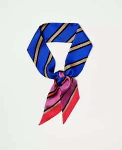 Striped Skinny Silk Scarf