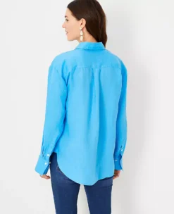 Oversized Linen Shirt -Anntaylor Shop 608862 2643 ALT1