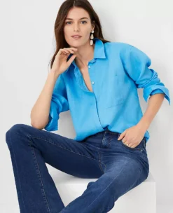 Oversized Linen Shirt -Anntaylor Shop 608862 2643 ALT2