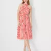 Striped Crossover Neck Wrap Dress -Anntaylor Shop 609022 9000