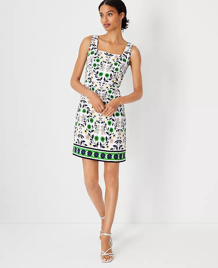 Border Floral Sheath Dress 3 Border Floral Sheath Dress