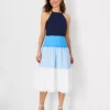 Colorblock Halter Flare Dress 1 Colorblock Halter Flare Dress -Anntaylor Shop 609052 8818