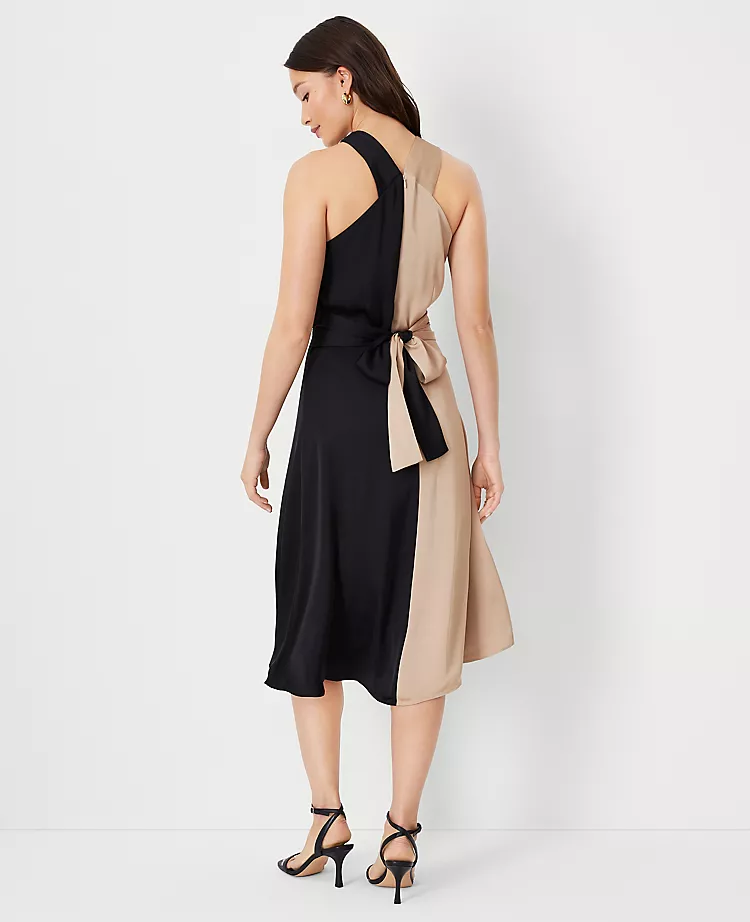 Colorblock Crossover Halter Dress 4 Colorblock Crossover Halter Dress - Image 2