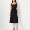 Scalloped Linen Blend Flare Dress 1 Scalloped Linen Blend Flare Dress -Anntaylor Shop 609100 2222