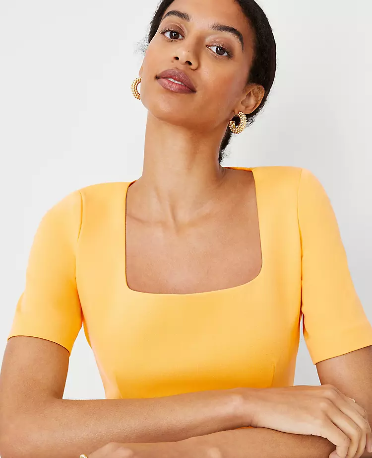 Scoop Neck Short Sleeve Sheath Dress 5 Scoop Neck Short Sleeve Sheath Dress - Image 3