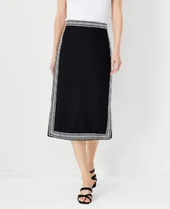 Embroidered Side Slit Pencil Skirt -Anntaylor Shop 609334 2222 ALT2