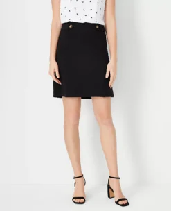 Button Tab A-Line Skirt 7 Button Tab A-Line Skirt -Anntaylor Shop 609369 2222 ALT2