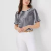 Striped Ruffle Cuff Tee -Anntaylor Shop 609549 1362
