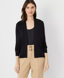 Petite Lightweight Open Cardigan Black