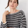 Crochet Stitch Boatneck Sweater -Anntaylor Shop 610003 2222