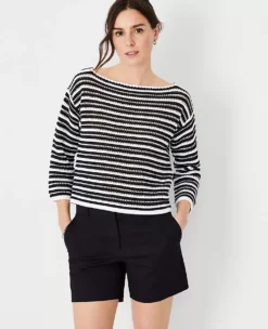 Crochet Stitch Boatneck Sweater 8 Crochet Stitch Boatneck Sweater -Anntaylor Shop 610003 2222 ALT2