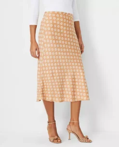 Floral Print Midi Slip Skirt