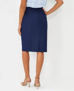 The Petite Seamed Pencil Skirt In Bi-Stretch Pure Sapphire -Anntaylor Shop 610143 8818 ALT1 1
