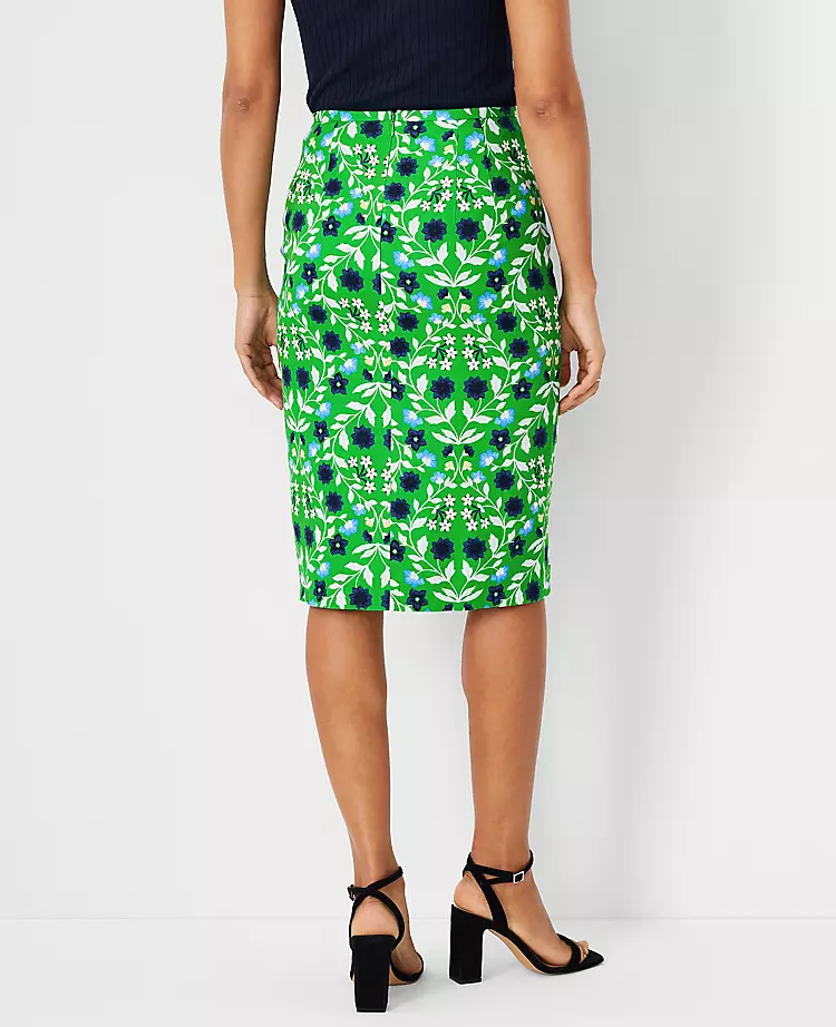 Floral Linen Blend Side Slit Pencil Skirt 4 Floral Linen Blend Side Slit Pencil Skirt - Image 2