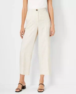 The Petite Seamed Straight Crop Pant In Stripe - Curvy Fit