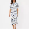 Tile Print Belted Shirtdress 2 Tile Print Belted Shirtdress -Anntaylor Shop 610419 7879