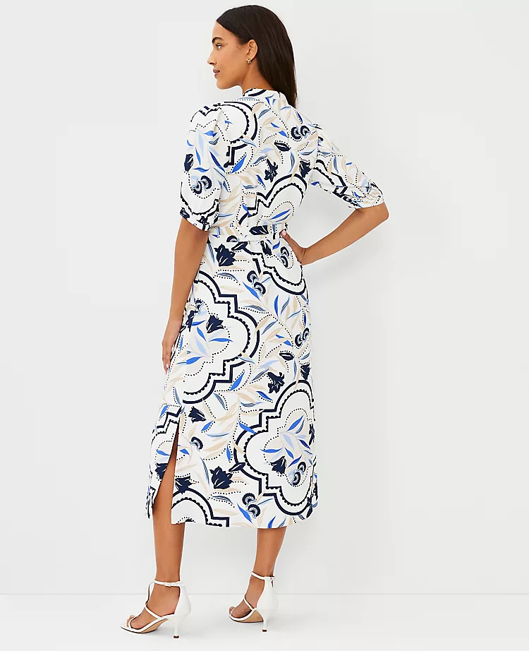 Tile Print Belted Shirtdress 4 Tile Print Belted Shirtdress - Image 2