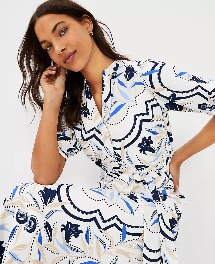 Tile Print Belted Shirtdress 5 Tile Print Belted Shirtdress - Image 3