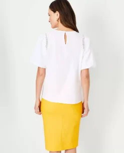 Lace Trim Mixed Media Top 6 Lace Trim Mixed Media Top -Anntaylor Shop 610461 2222 ALT1