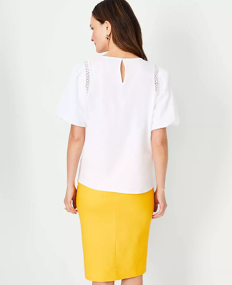 Lace Trim Mixed Media Top 4 Lace Trim Mixed Media Top - Image 2