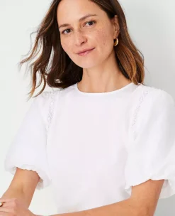 Lace Trim Mixed Media Top 7 Lace Trim Mixed Media Top -Anntaylor Shop 610461 2222 ALT2