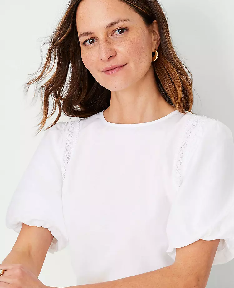 Lace Trim Mixed Media Top 5 Lace Trim Mixed Media Top - Image 3