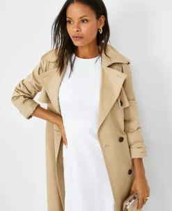 The Crew Neck Flare Dress In Linen Blend -Anntaylor Shop 610501 9000 ALT2