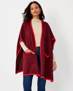 Tipped Pocket Open Poncho