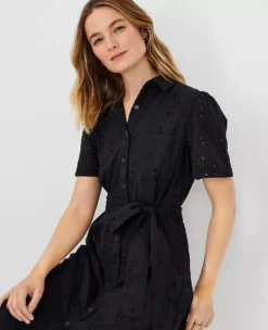 Eyelet Belted Shirtdress -Anntaylor Shop 610940 2222 ALT2